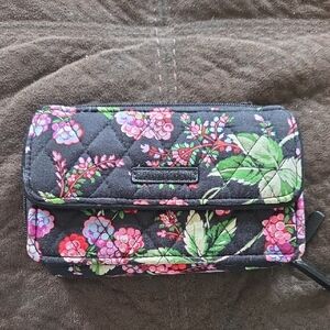 Vera Bradley Black Floral Quilted Wallet
